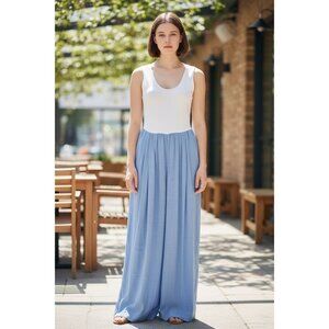 Hunter & Brown Jumpsuit Wide Leg Pockets multicolor pleated women's size S